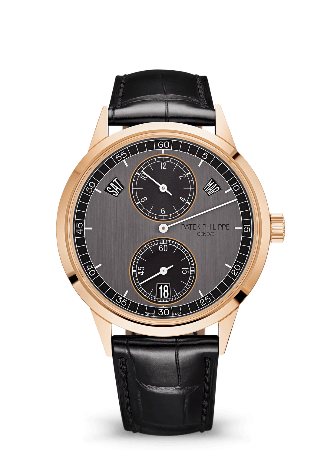 AN. CALENDAR. REGULATOR - BLACK AND GOLD view 1