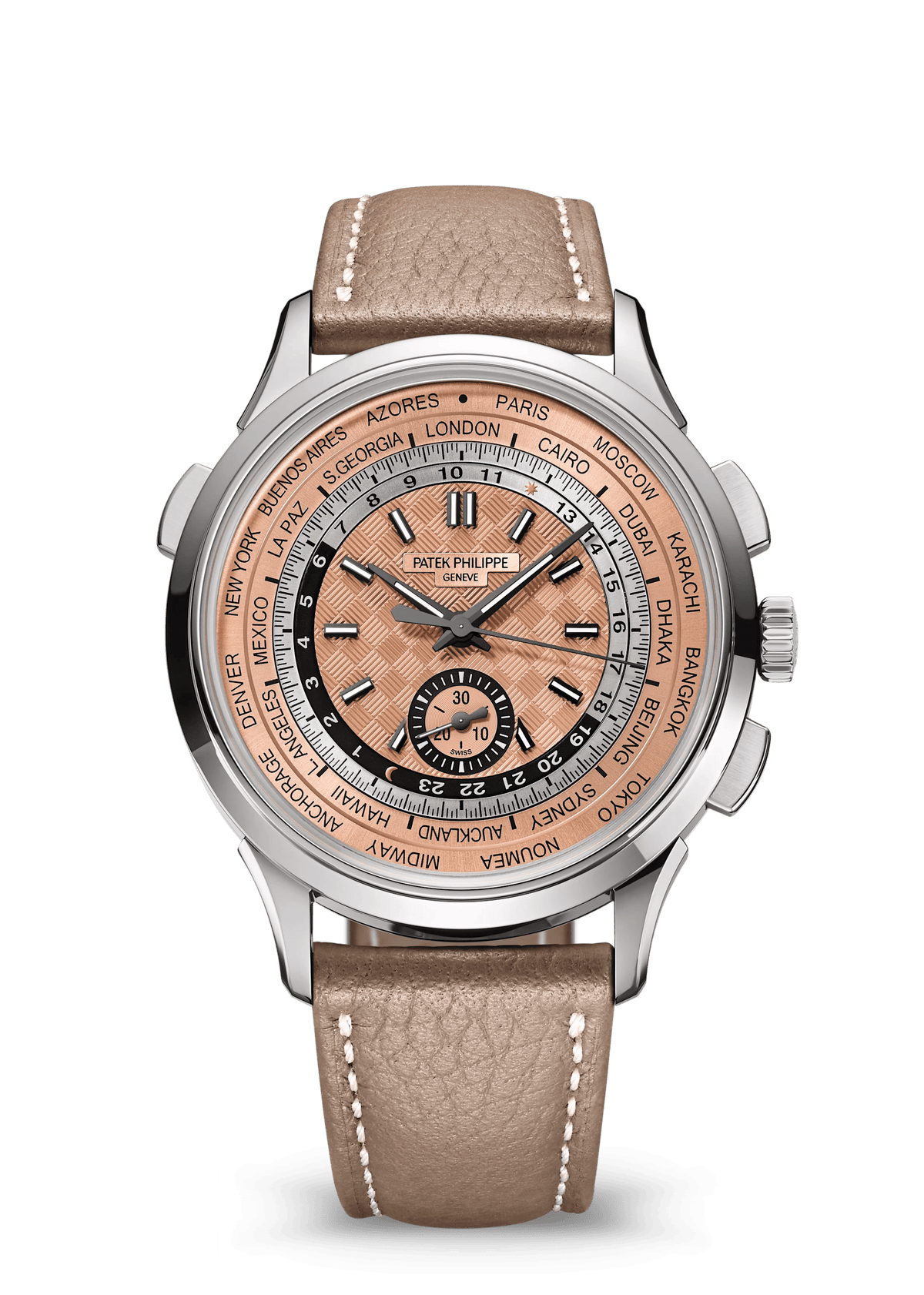 WORLD TIME. FK, CHRONOGRAPH - ROSE AND BROWN view 1