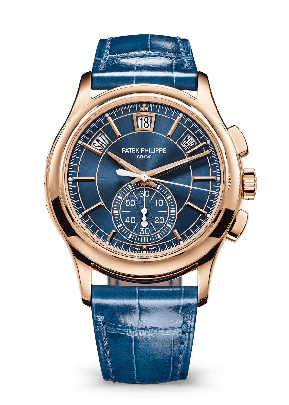 FLYBACK CHRONOGRAPH. AN. CALENDAR - BLUE AND ROSE GOLD view 1