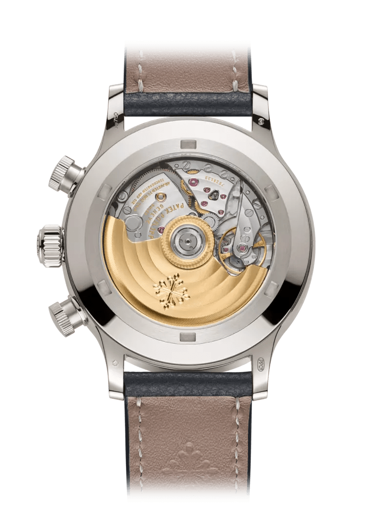 CALATRAVA PT. TL. TIME. FLYBACK CHRONOGRAPH - GREY AND STEEL BLUE view 2