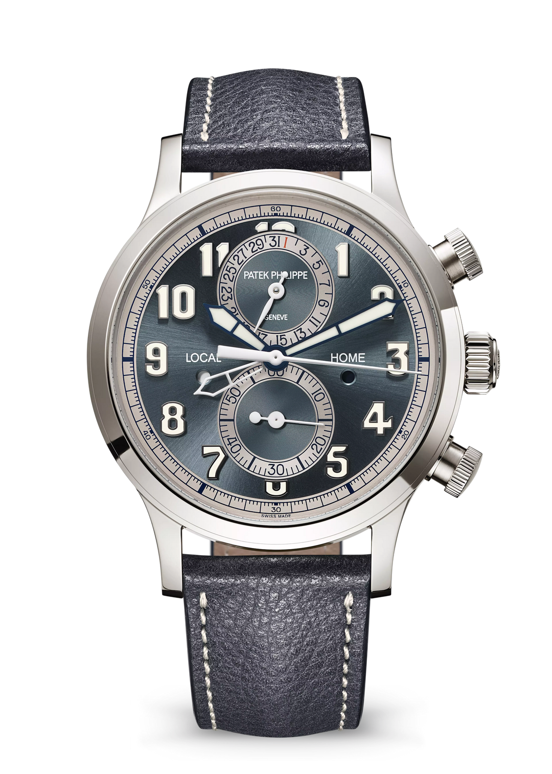 CALATRAVA PT. TL. TIME. FLYBACK CHRONOGRAPH - GREY AND STEEL BLUE view 1