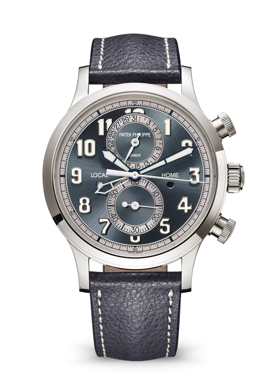 CALATRAVA PT. TL. TIME. FLYBACK CHRONOGRAPH - GREY AND STEEL BLUE view 1