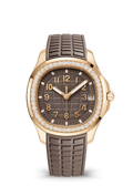 Brown Watch with Rose Gold Tone Crystal Bezel and Taupe Strap