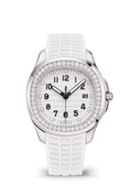 White Watch with Silver Tone Crystal Bezel and White Strap