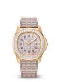 Lilac Crystal Watch with Rose Gold Tone Case and Taupe Strap