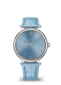 Powder Blue Dress Watch with Silver Tone Case and Matching Strap