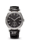 Black Dress Watch with Textured Silver Tone Bezel