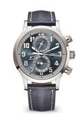 Steel Blue Chronograph with Silver Tone Case and Grey Strap