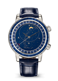 Navy Star Dial Watch with Blue Crystal Bezel