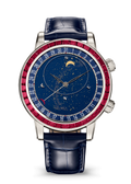 Navy Star Dial Watch with Red Crystal Bezel