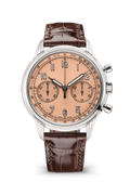 Salmon Twin-Register Chronograph with Silver Tone Case