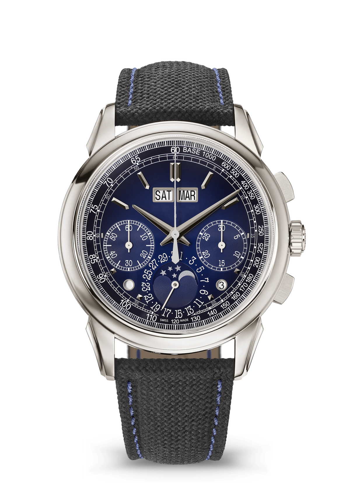 Midnight Blue Calendar Chronograph with Blue Stitched Strap