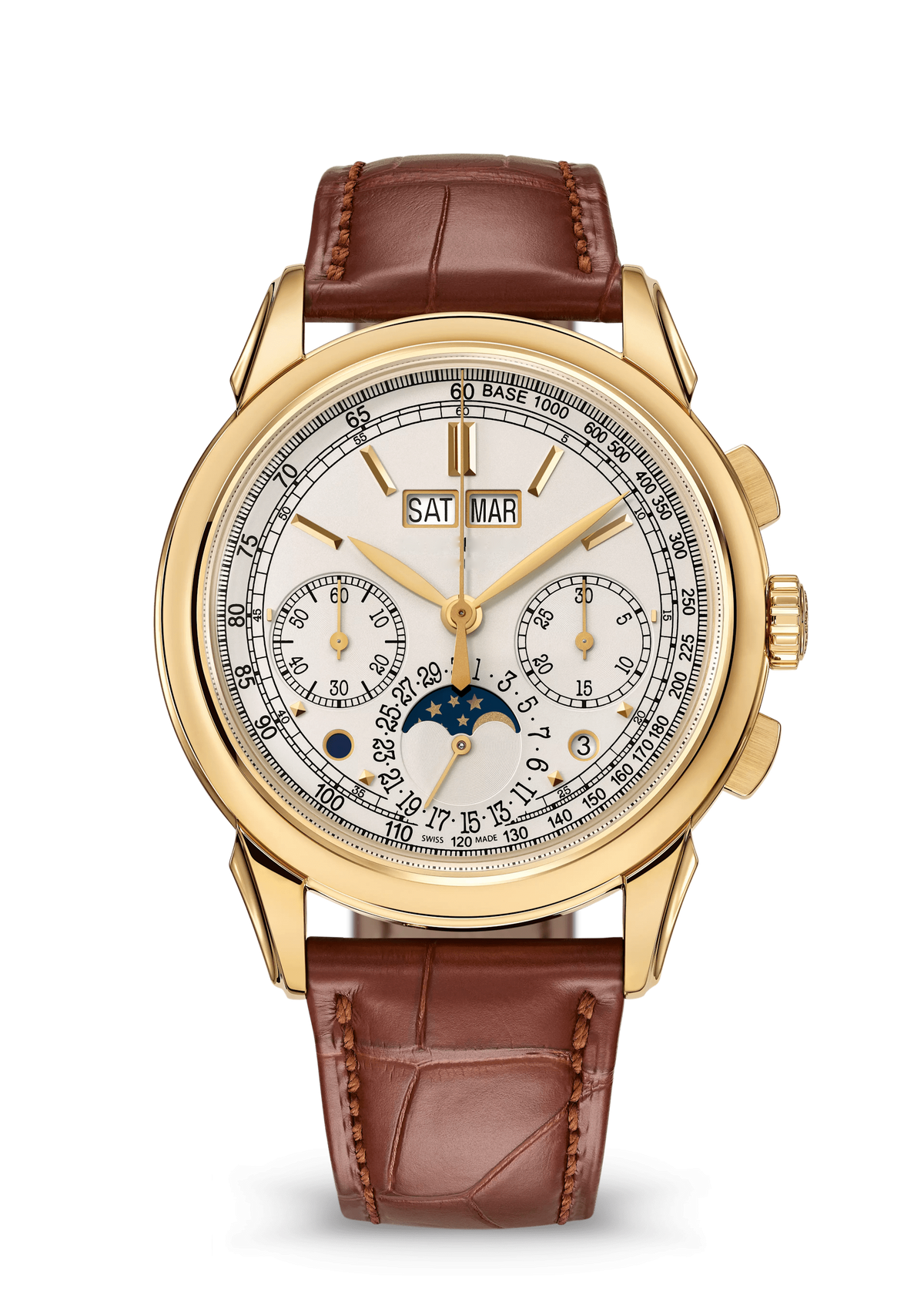 Ivory Calendar Chronograph with Yellow Gold Tone Case