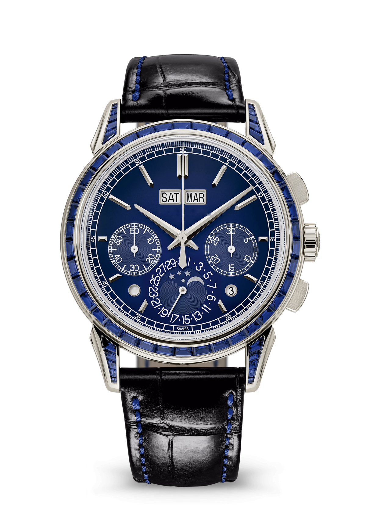 Blue Calendar Chronograph with Navy Crystal Bezel