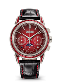 Red Calendar Chronograph with Burgundy Crystal Bezel