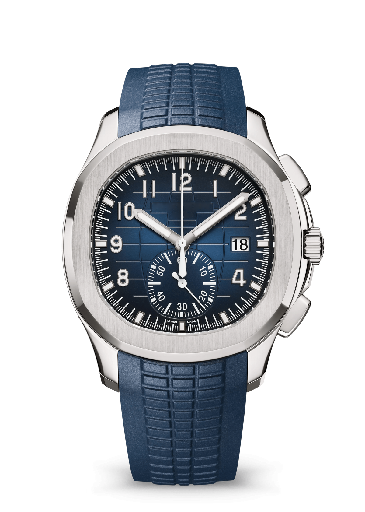 Blue Ridged Dial Chronograph with Matching Sport Strap