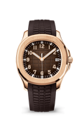 Brown Ridged Dial Watch with Rose Gold Tone Case