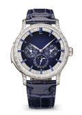 Navy Multi-Calendar Watch with Clear Crystal Bezel