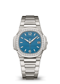 Aqua Blue Watch with Crystal Bezel and Silver Tone Bracelet