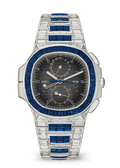 Charcoal Chronograph with Blue Crystal Bezel and Bracelet