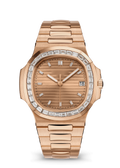 Champagne Dial Watch with Clear Crystal Bezel and Rose Gold Tone Bracelet