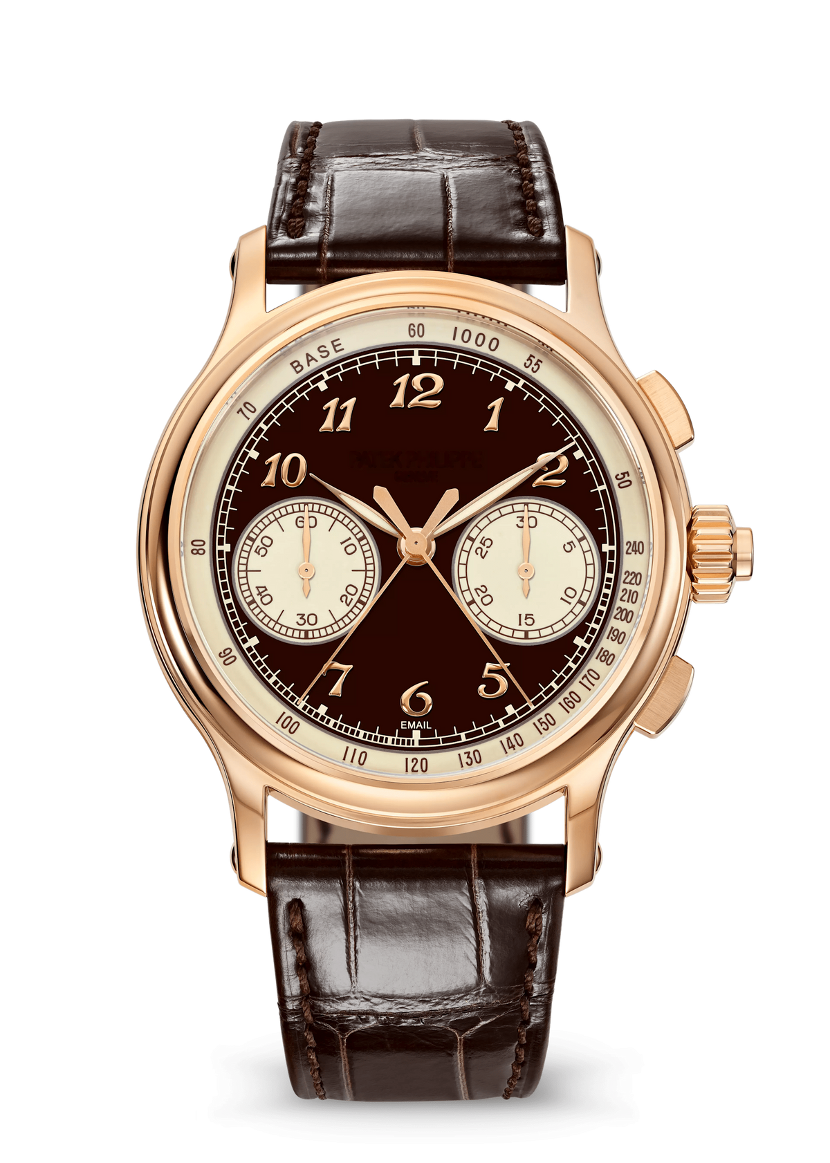 Brown Twin-Register Chronograph with Rose Gold Tone Case